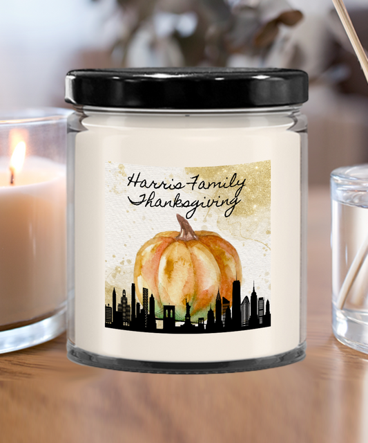 Personalized Thanksgiving Gift NYC, Thanksgiving Candle New York