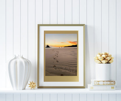 Footprints in the Sand, Leave only footprints, Printable wall art