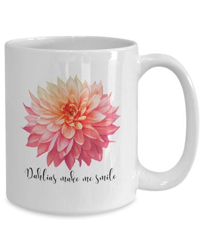 Gift for gardener, Dahlia gift, Dahlia coffee mug, Dahlia lover, Flower coffee mug