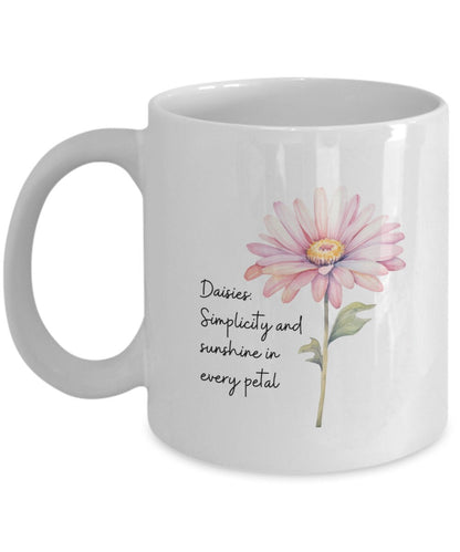 Daisies coffee mug, Daisy mug, Flower coffee mug, Gift for gardener