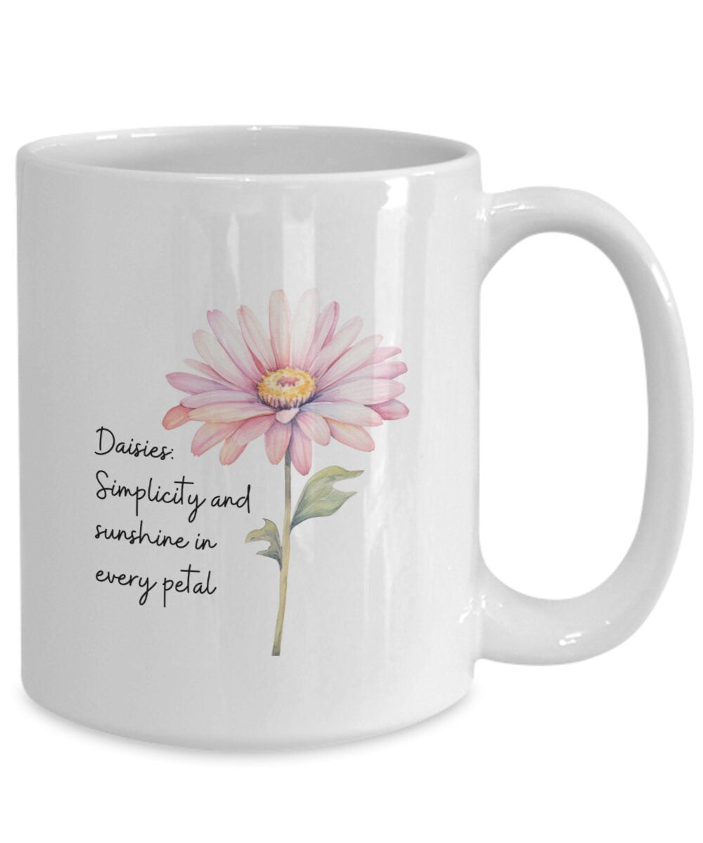 Daisies coffee mug, Daisy mug, Flower coffee mug, Gift for gardener