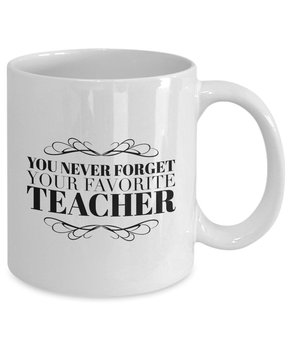 Favorite teacher coffee mug, Teacher retirement gift, Coffee mug for teacher, Small teacher gift, Retired teacher gift