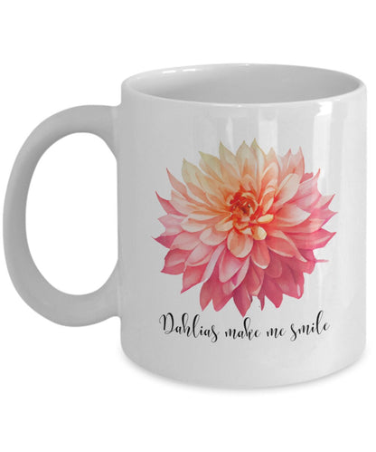 Gift for gardener, Dahlia gift, Dahlia coffee mug, Dahlia lover, Flower coffee mug