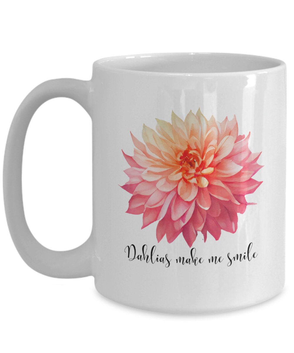 Gift for gardener, Dahlia gift, Dahlia coffee mug, Dahlia lover, Flower coffee mug