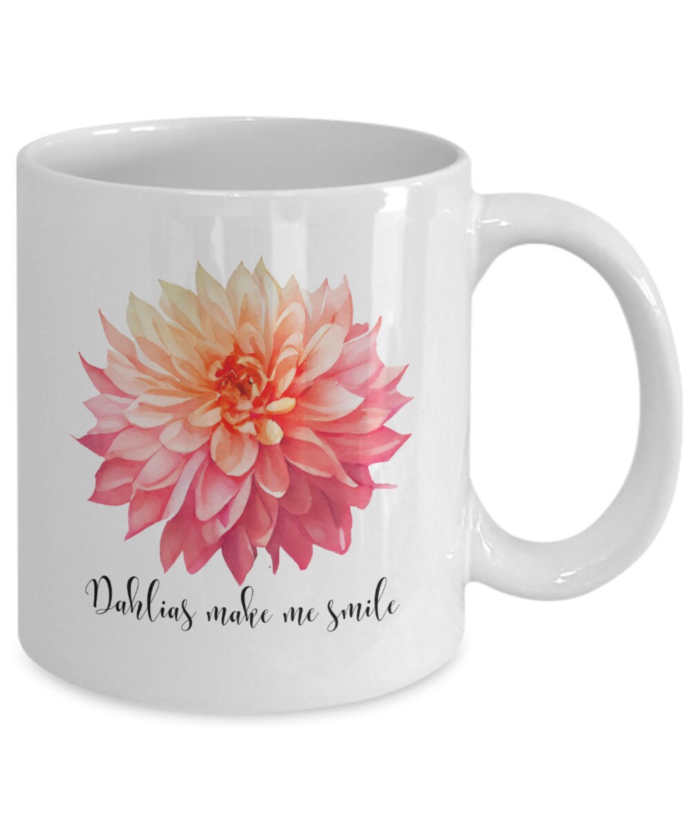 Gift for gardener, Dahlia gift, Dahlia coffee mug, Dahlia lover, Flower coffee mug