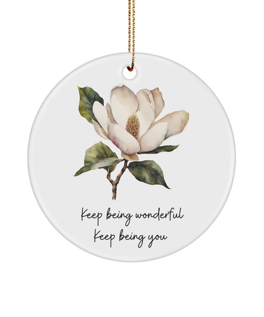 Gift for gardener, Magnolia ornament, Magnolia gift, Flower ornament, Friendship ornament, It's a wonderful life