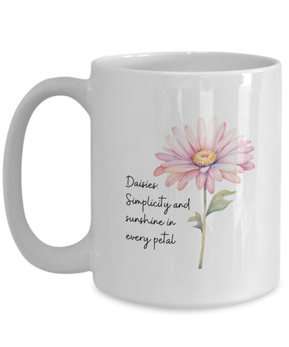 Daisies coffee mug, Daisy mug, Flower coffee mug, Gift for gardener