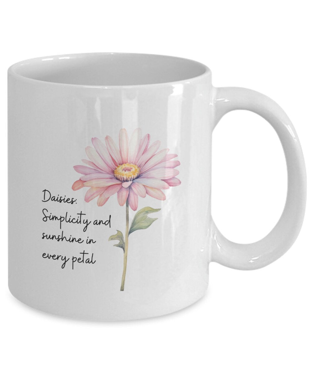 Daisies coffee mug, Daisy mug, Flower coffee mug, Gift for gardener