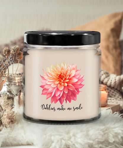 Dahlia, Dahlia vanilla scented candle, Dahlia gift, Gift for gardener, Gift for flower lover, Flower candle, Gift for mom, Gift for grandma