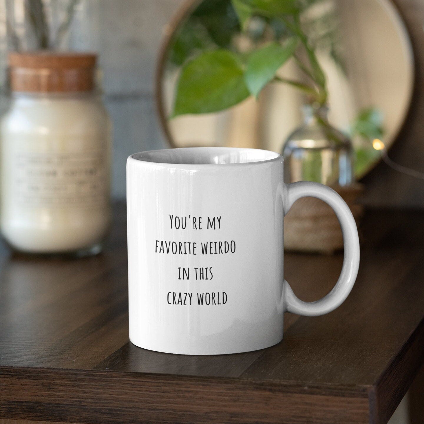 Boyfriend coffee mug, Boyfriend gift, Girlfriend gift, Weirdo, Favorite weirdo, Gift for lover