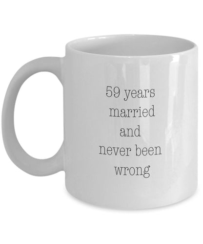 59 years married, 59th wedding anniversary gift, 59th anniversary mug