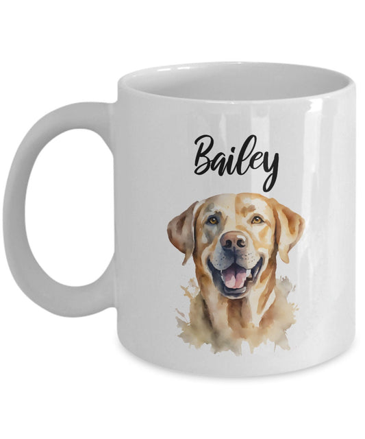 Customized Labrador Retriever mug, Personalized Yellow Labrador gift, Labrador Retriever custom name mug