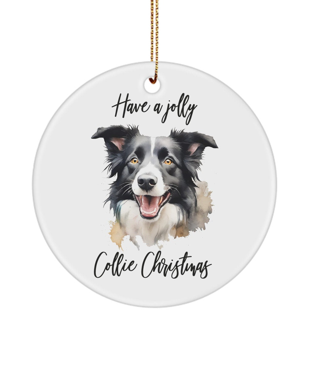 Collie Christmas ornament, Border Collie gift, Jolly Collie Christmas, Border Collie, Collie gifts