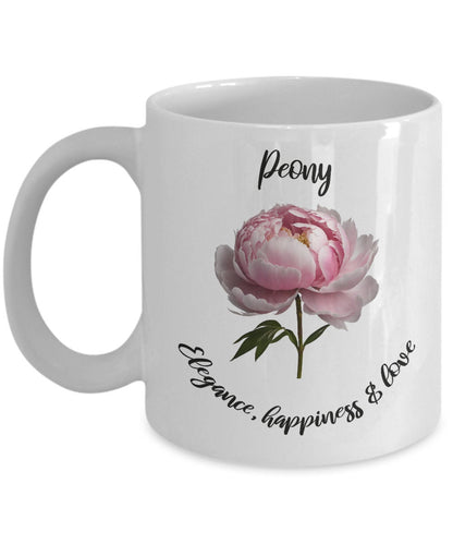 Peony, Peony coffee mug, Peony gift, Gift for gardener, Gift for mom, Gift for female friend