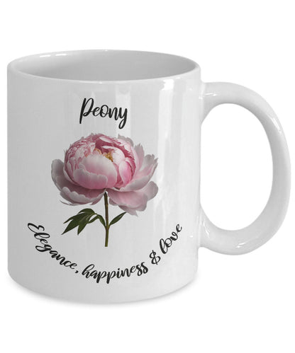 Peony, Peony coffee mug, Peony gift, Gift for gardener, Gift for mom, Gift for female friend