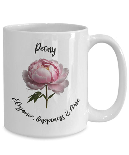 Peony, Peony coffee mug, Peony gift, Gift for gardener, Gift for mom, Gift for female friend