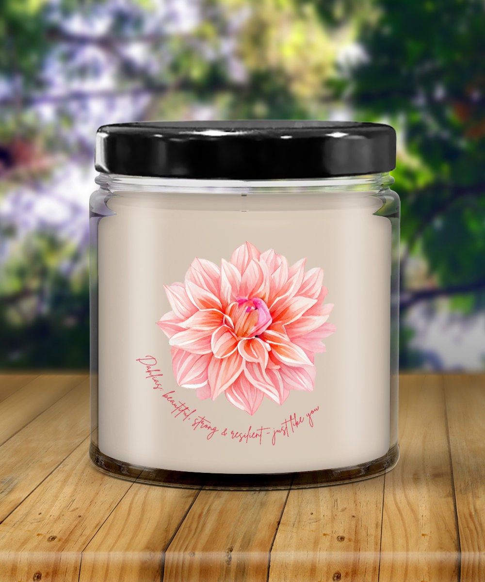 Dahlia vanilla scented candle, Dahlia gift, Gift for gardener, Gift for flower lover, Flower candle, Gift for mom, Gift for grandma, Dahlia