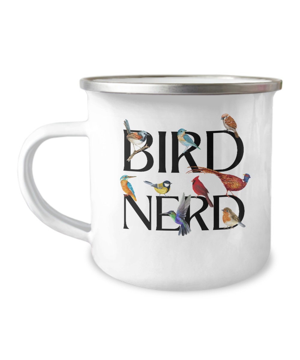 Bird Nerd, Bird Nerd Camper Mug, Bird Watching Camper Mug, Bird Lover Gift, Funny Bird Watcher Mug, Gift for Bird Lover, Twitcher Gift