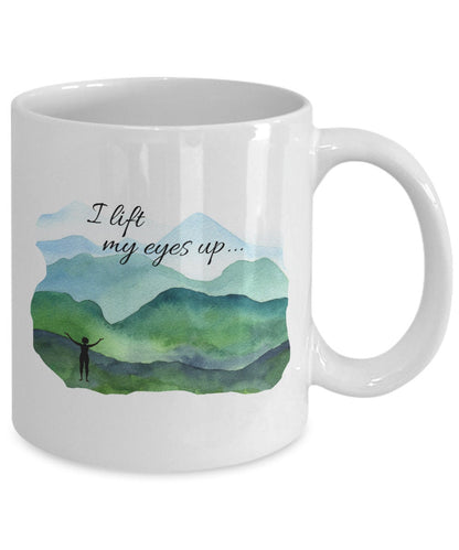 Christian mug design, Bible verse mug, Christian gift, Christian merch, Gift for Christian, I lift my eyes