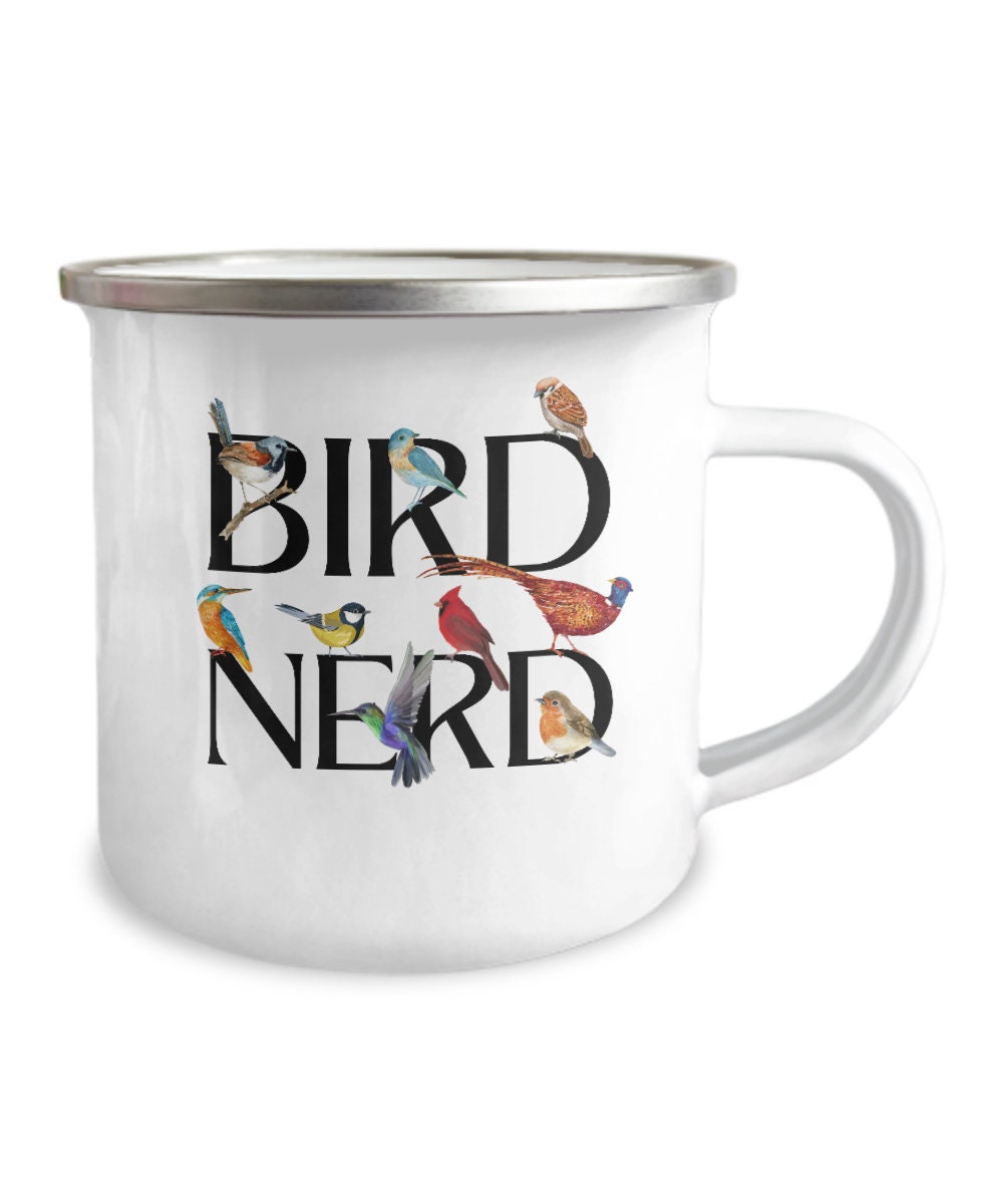 Bird Nerd, Bird Nerd Camper Mug, Bird Watching Camper Mug, Bird Lover Gift, Funny Bird Watcher Mug, Gift for Bird Lover, Twitcher Gift