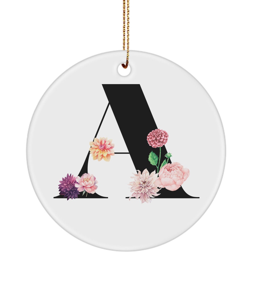 Letter A Ornament, Alphabet Ornament, Monogram A Gift, Letter A Gift