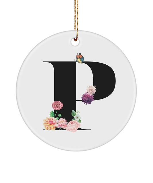 P Monogram Gift, Initial P, P Letter Gift, P Alphabet Gift, P Ornament, P, Gift for Her, Cute Gift