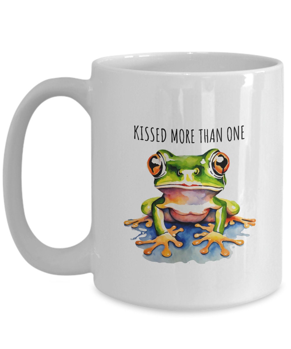 Frog Themed Gifts, Kissed a Frog, Frog Mug, Frog Related Gifts, Frog Collector Gifts, Boyfriend Gift, Kissing Frogs Mug, Frog Cup, Frog Mug