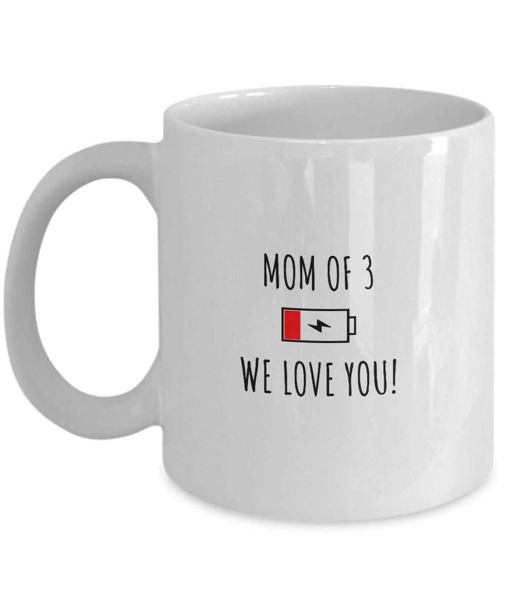 Mother's Day Mug, Mom of 3 Gift, Mothers Day Gift, Custom Mom mug, Gift for Mom, Mom Birthday Gift