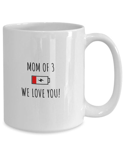 Mother's Day Mug, Mom of 3 Gift, Mothers Day Gift, Custom Mom mug, Gift for Mom, Mom Birthday Gift