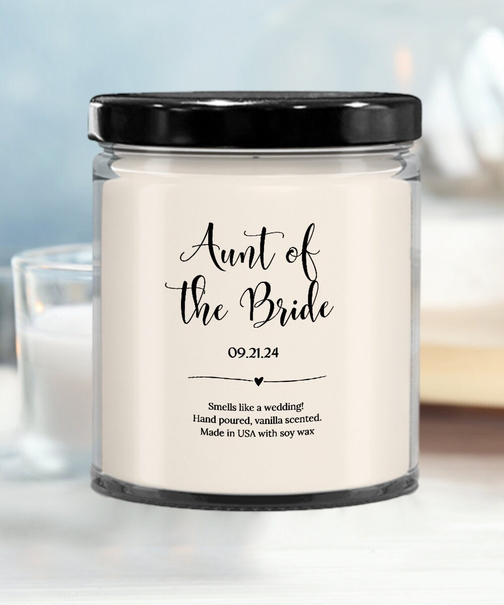 Aunt of the Bride, Aunt of the Bride Candle, Wedding Gift for Aunt