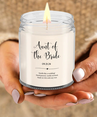 Aunt of the Bride, Aunt of the Bride Candle, Wedding Gift for Aunt