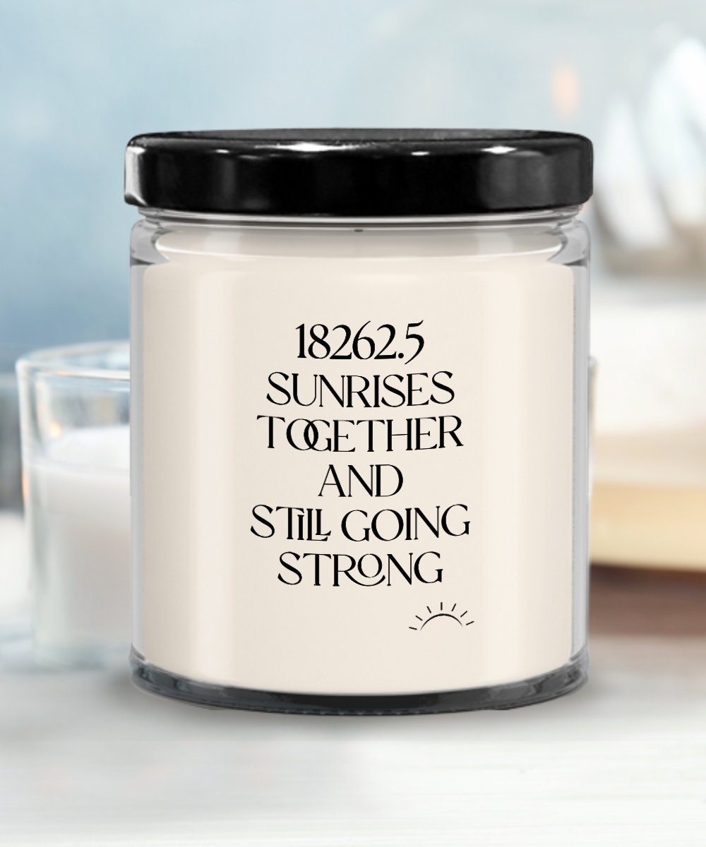 50th Anniversary Gift, 50 Years Together, 18262 Days, Golden Anniversary Candle, Gold Anniversary