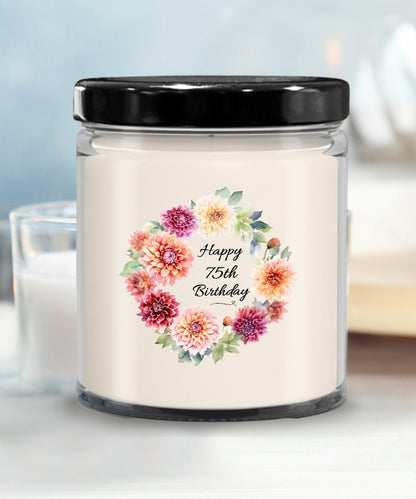 75th Birthday Candle, 75th Birthday Gift For Women, 75th Vanilla Candle Gift