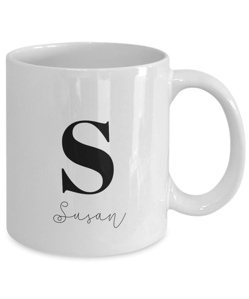 Personalized Coffee Mug, Any Letter You Choose with Name, Simply Cute Mug