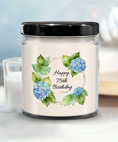 75th Birthday Candle, 75th Birthday Gift For Women, Hydrangea 75th Birthday Gift, 75 Years