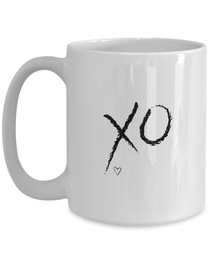 XO Coffee Mug, Gift for Sister, Love You Mug, Girlfriend Mug, Kiss Hug, xo Gift for Wife