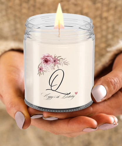 Q Monogram 75th Candle, 75th Birthday Gift, 75 Years, Q Initial Birthday Gift, Monogram 75th Gift