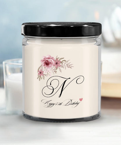 N Monogram 75th candle, 75th Birthday Gift, Initial N 75th Gift, 75 Years