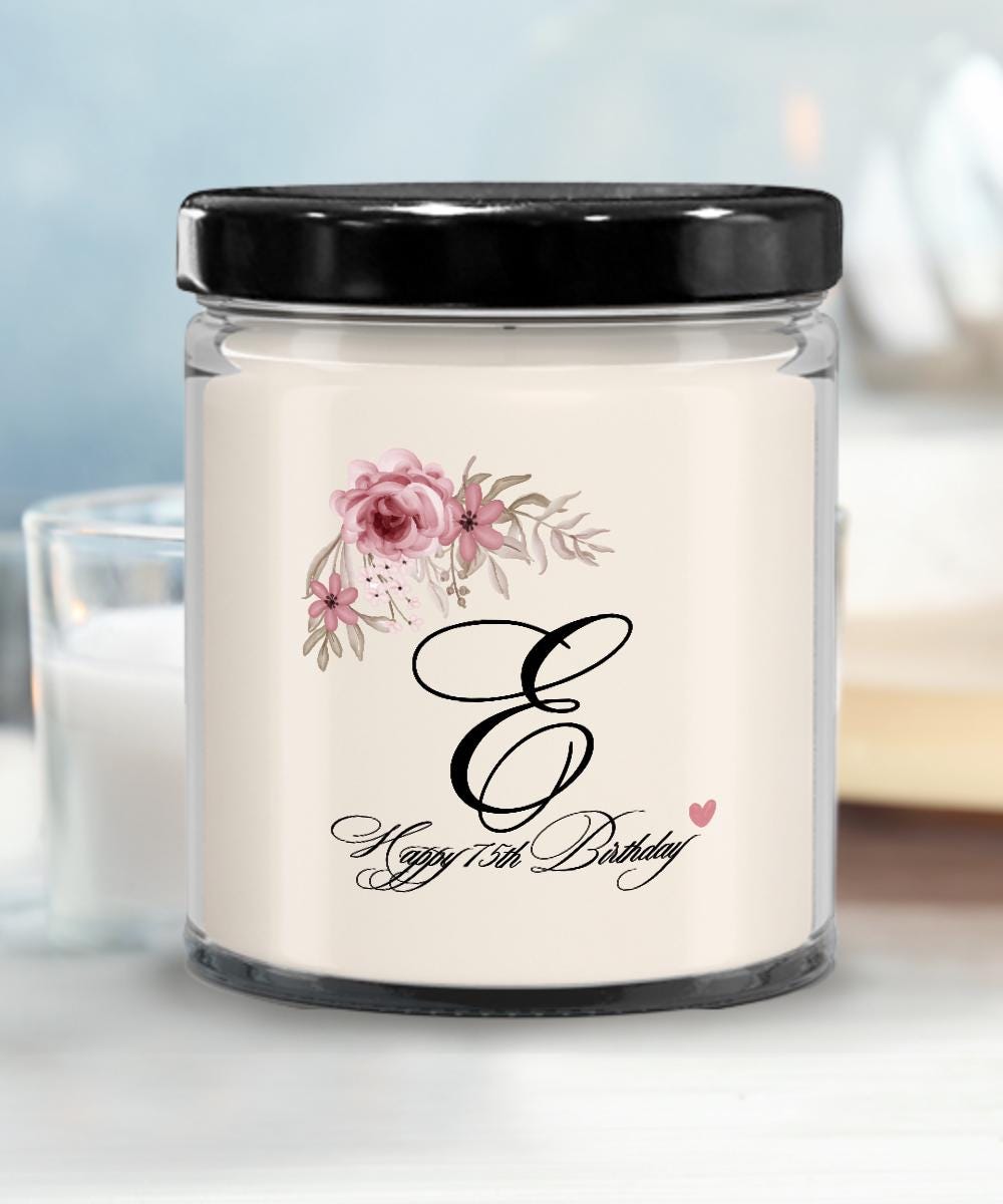 E Monogram 75th Candle, 75th Birthday Gift, 75 Years, E Initial Birthday Gift