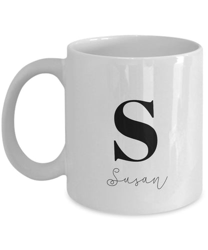 Personalized Coffee Mug, Any Letter You Choose with Name, Simply Cute Mug