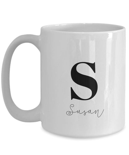 Personalized Coffee Mug, Any Letter You Choose with Name, Simply Cute Mug