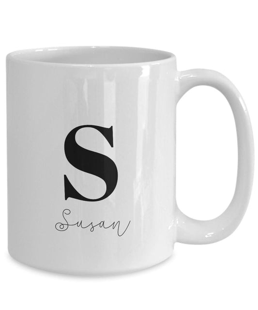 Personalized Coffee Mug, Any Letter You Choose with Name, Simply Cute Mug