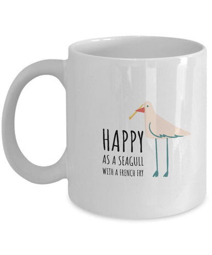 Happy Coffee Mug Gift, Gift For Her, Happy Birthday Gift Ideas, Happy Seagull Mug