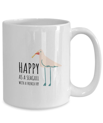 Happy Coffee Mug Gift, Gift For Her, Happy Birthday Gift Ideas, Happy Seagull Mug