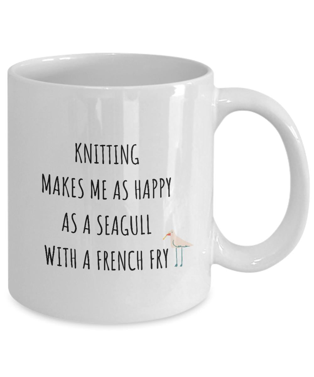 Gift for Knitter, Knitting Mug, Knitting Makes Me Happy, Knitting Gift