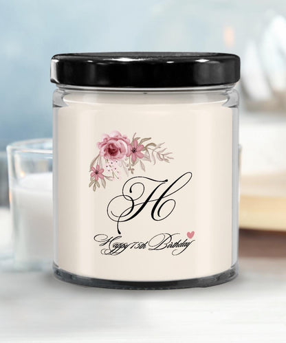 H Monogram 75th Candle, 75th Birthday Gift, 75 Years, H Initial Birthday Gift