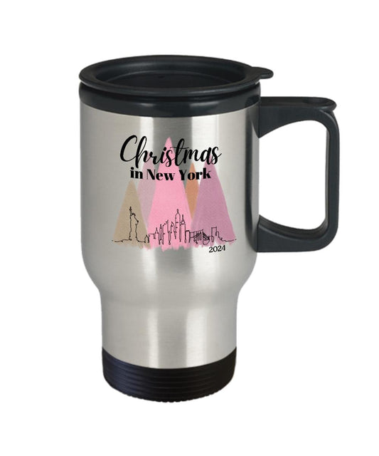 Christmas in New York 2024 Travel Mug, Xmas NYC