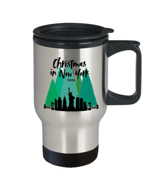 Christmas in New York 2024 Travel Mug, Xmas in NYC