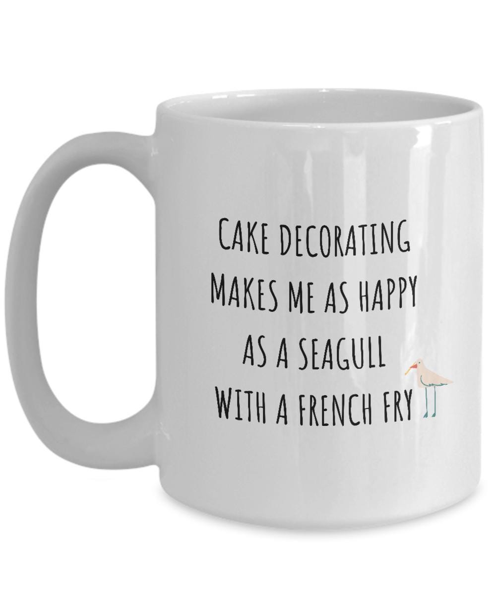 Gift for Cake Decorator, Gift for Baker, Cake Decorating Mug, Happy Mug for Cook