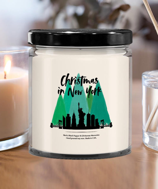 Christmas in New York Candle, New York Skyline Christmas Gift